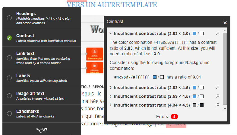 Script tota11y pour vérifier l'accessibilité des sites web